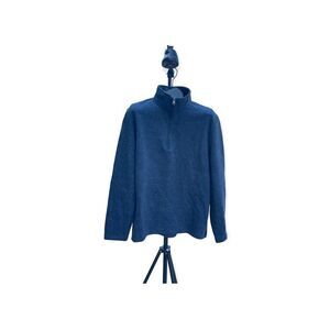 Beverly Hills Polo Club Blue Black Fleece Lined Zip Turtleneck Size L